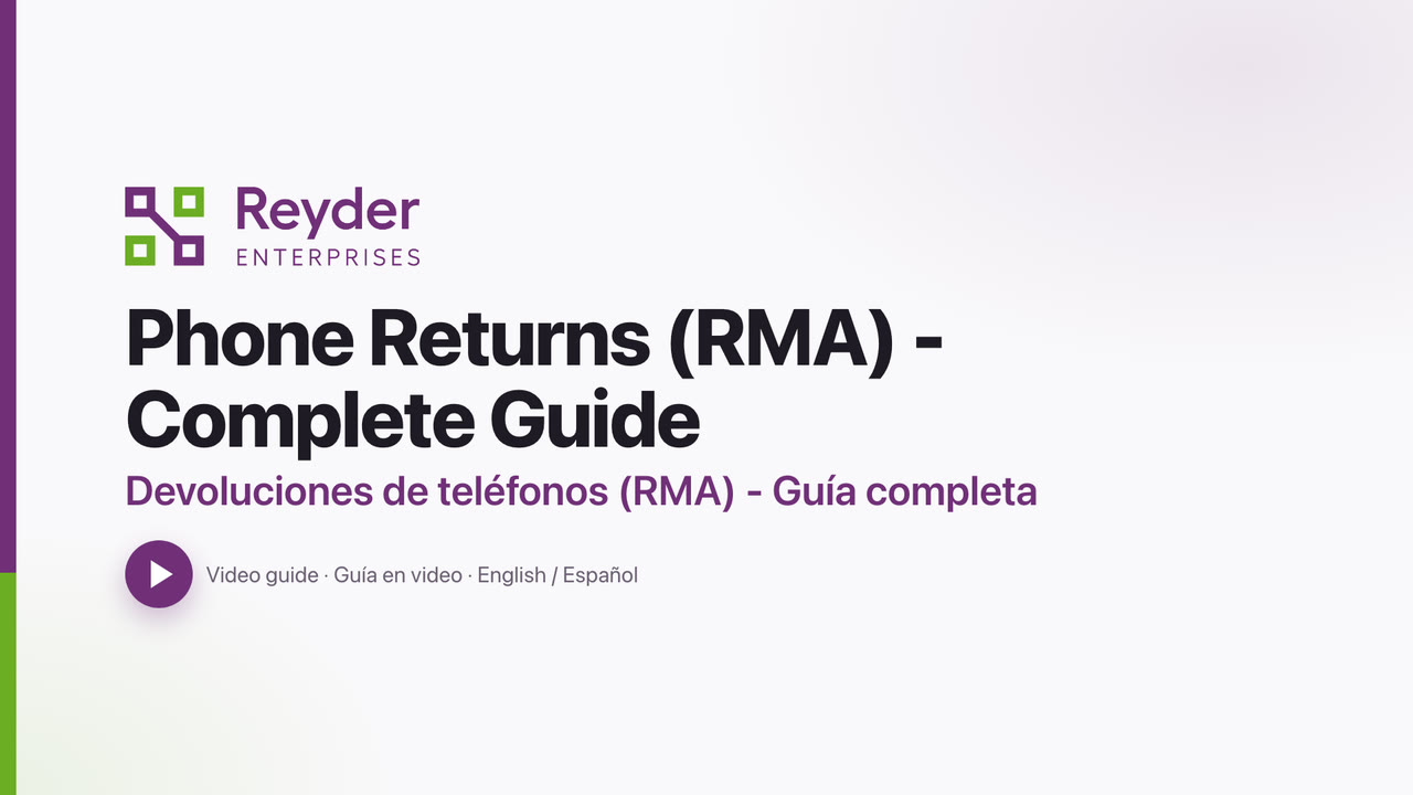 Guía en video de devoluciones de teléfonos (RMA)