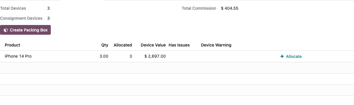 Device Allocation tab