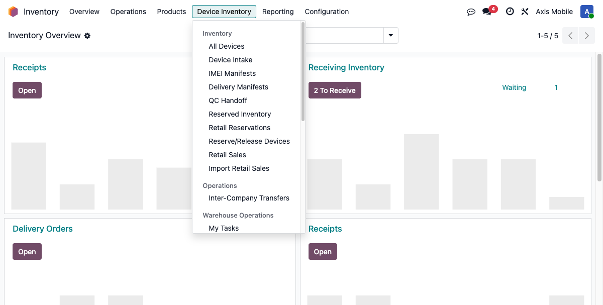 Device Inventory Menu